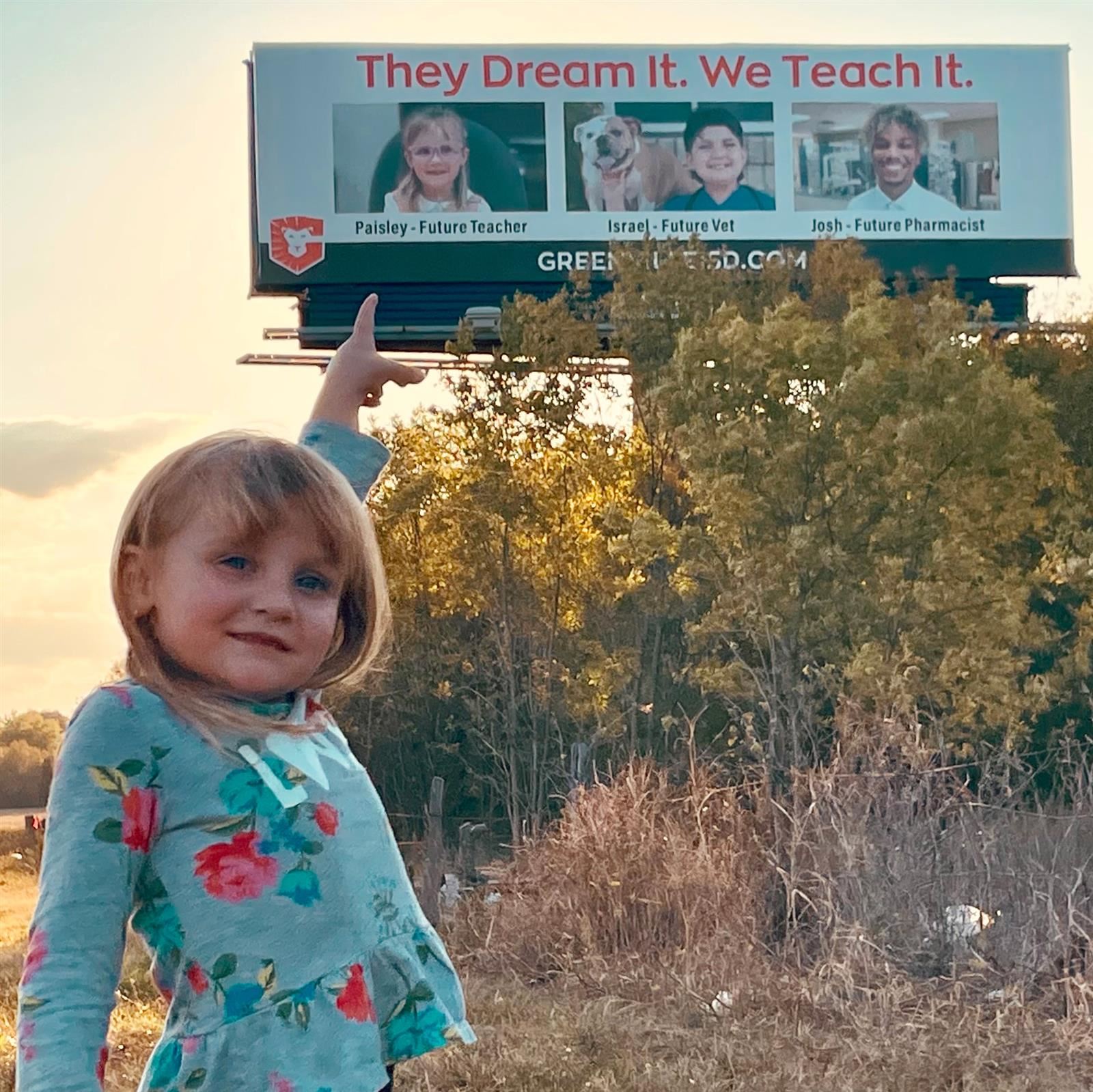 Students share their future dreams on new billboard